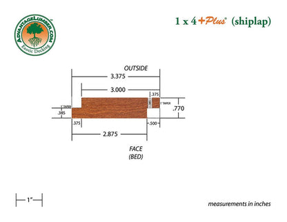 FSC® 1x4 +Plus® Cumaru Shiplap - Advantage Lumber