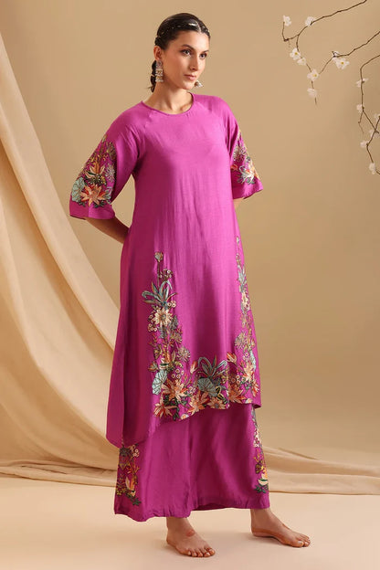 Fuchsia Pink Aarani Kurta Set