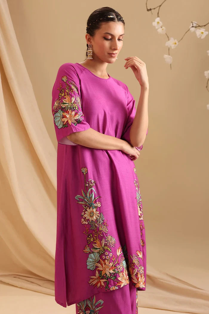 Fuchsia Pink Aarani Kurta Set