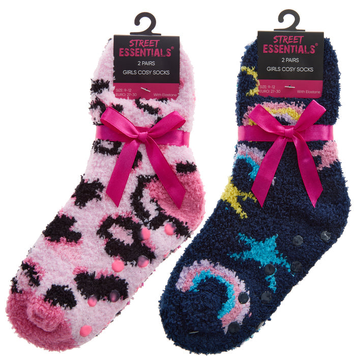 Girls 2 Pack Popcorn/Cosy Sock (9-12 to 4-5.5) (PK12) 43B831