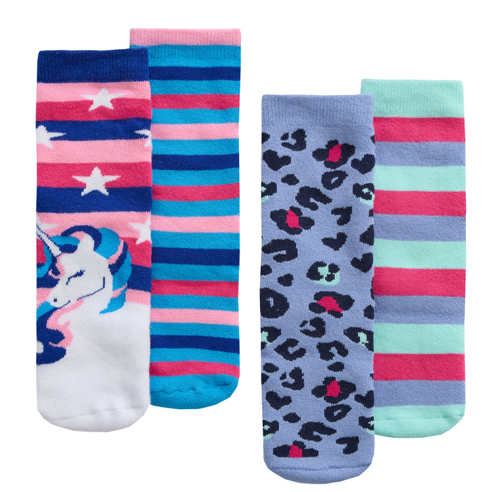 Girls 2pk Boxed Terry Slipper Socks - (PK6) (6-3.5) 43B870