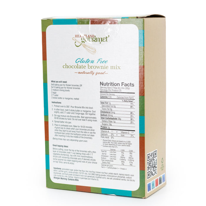 Heartland Gourmet Gluten Free Chocolate Brownie Mix Back