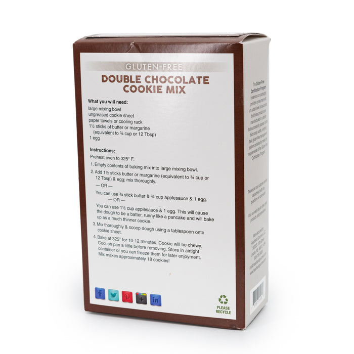 Heartland Gourmet Gluten Free Double Chocolate Cookie Mix Back