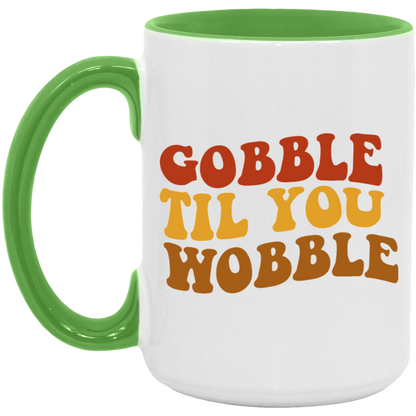 Gobble Til You Wobble ceramic coffee mug, product photo 4