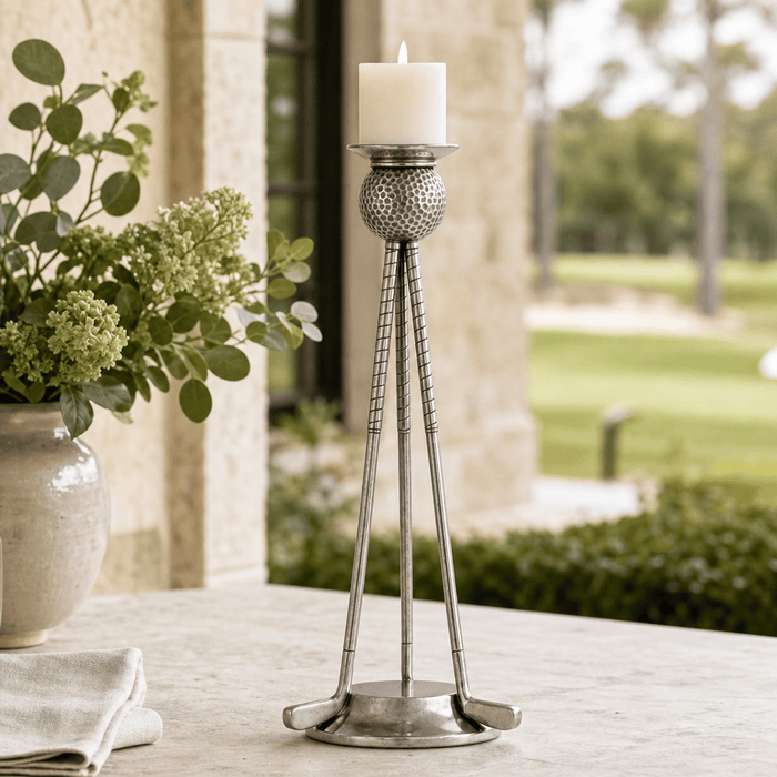 Golf Club Pewter Candlestick 2