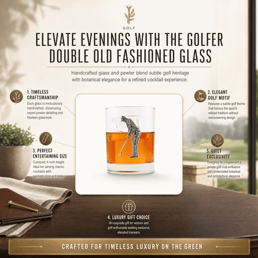 Golfer Double Old Fashioned Glass 1
