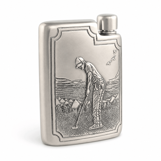 Golfer Pewter Flask 1