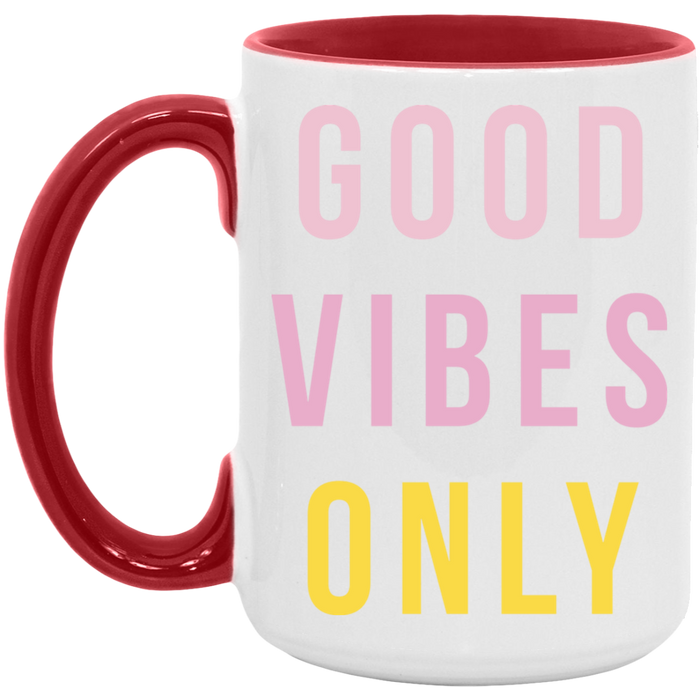 Good Vibes Only ceramic coffee mug, product photo 3