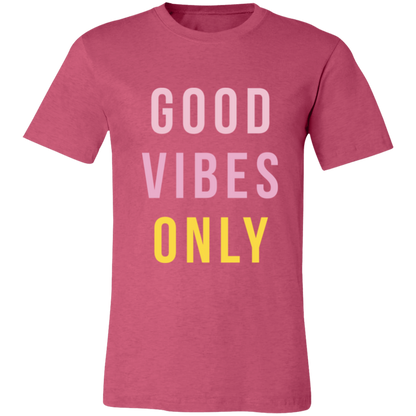Good Vibes Only graphic t-shirt in Heather Raspberry