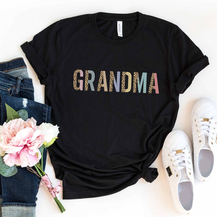 Grandma Leopard and Pastel Color Block graphic t-shirt, product photo 2