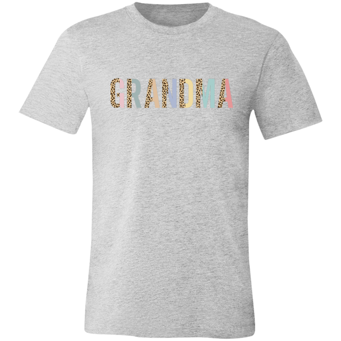 Grandma Leopard and Pastel Color Block graphic t-shirt in Athletic Heather