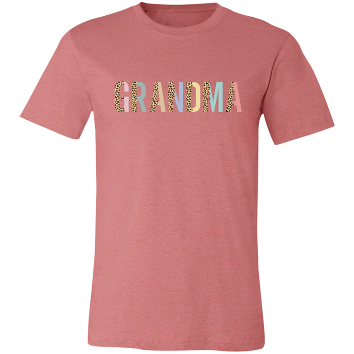 Grandma Leopard and Pastel Color Block graphic t-shirt in Heather Mauve