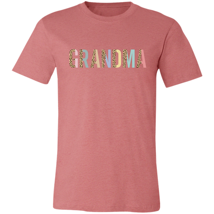 Grandma Leopard and Pastel Color Block graphic t-shirt in Heather Mauve