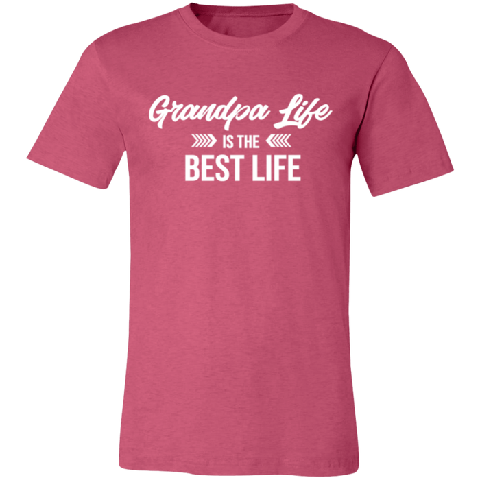 Grandpa Life Is The Best Life graphic t-shirt in Heather Raspberry