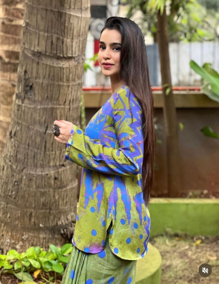 Green dhoti set