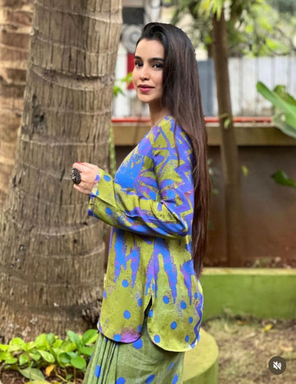 Green dhoti set
