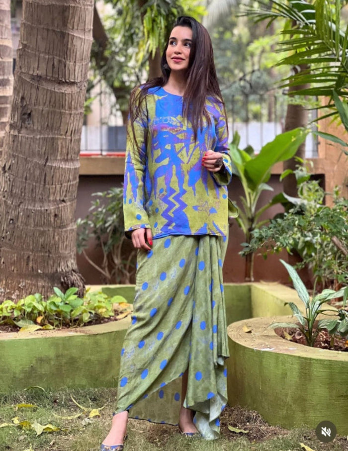Green dhoti set