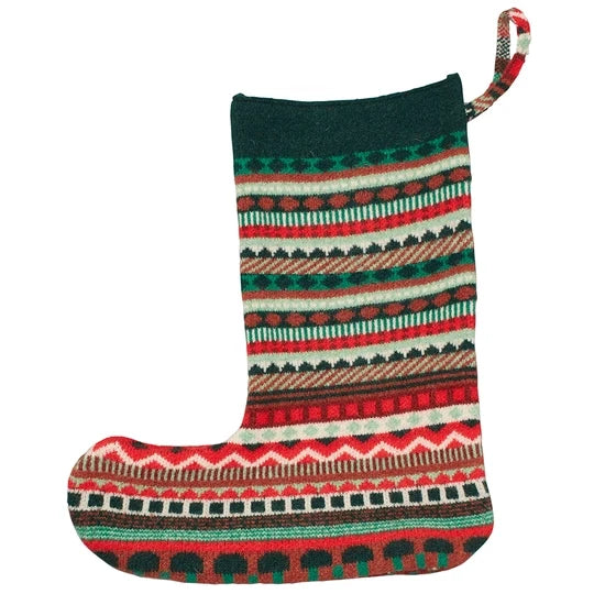 Green Knitted Lambswool Christmas Stocking