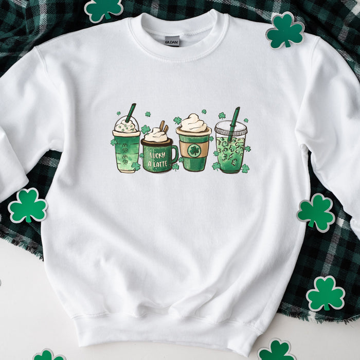 Green Shamrocks Drinks crewneck sweatshirt