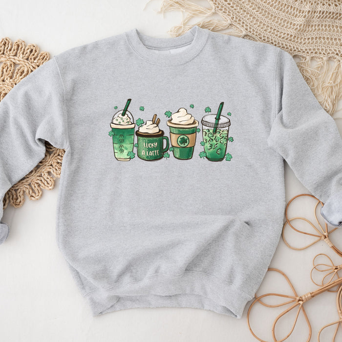 Green Shamrocks Drinks crewneck sweatshirt, product photo 2