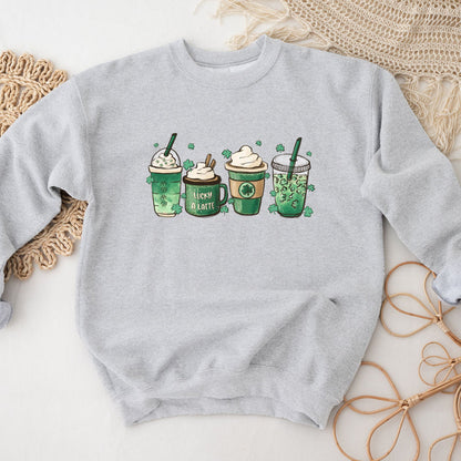 Green Shamrocks Drinks crewneck sweatshirt, product photo 2