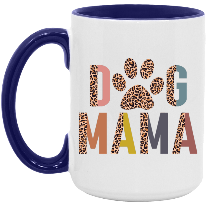 Half Leopard Dog Mama ceramic coffee mug