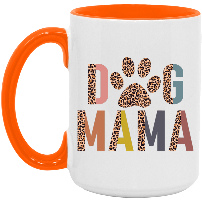 Half Leopard Dog Mama ceramic coffee mug, product photo 2