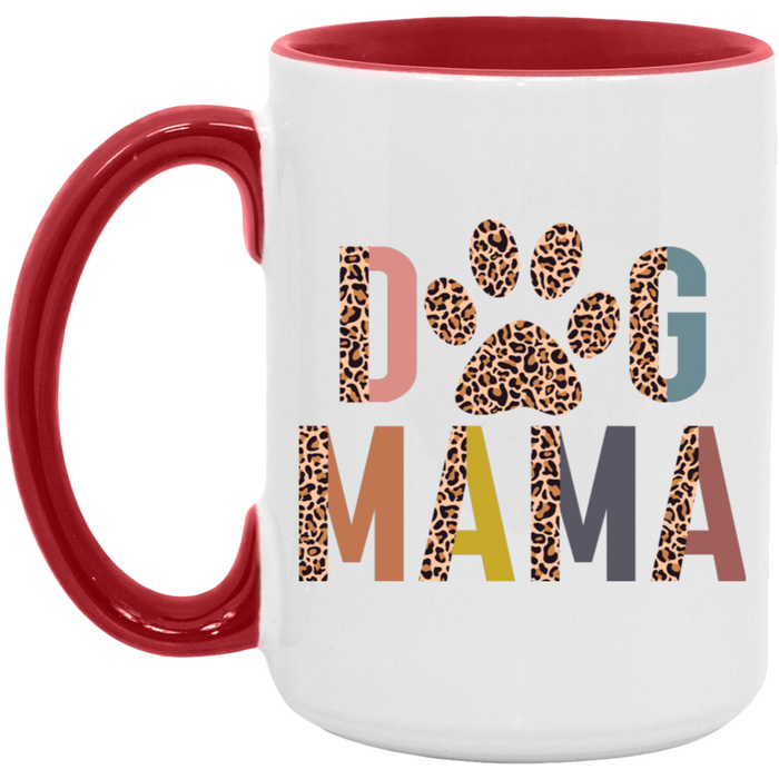 Half Leopard Dog Mama ceramic coffee mug, product photo 3