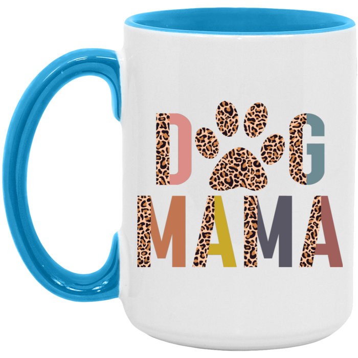 Half Leopard Dog Mama ceramic coffee mug, product photo 4