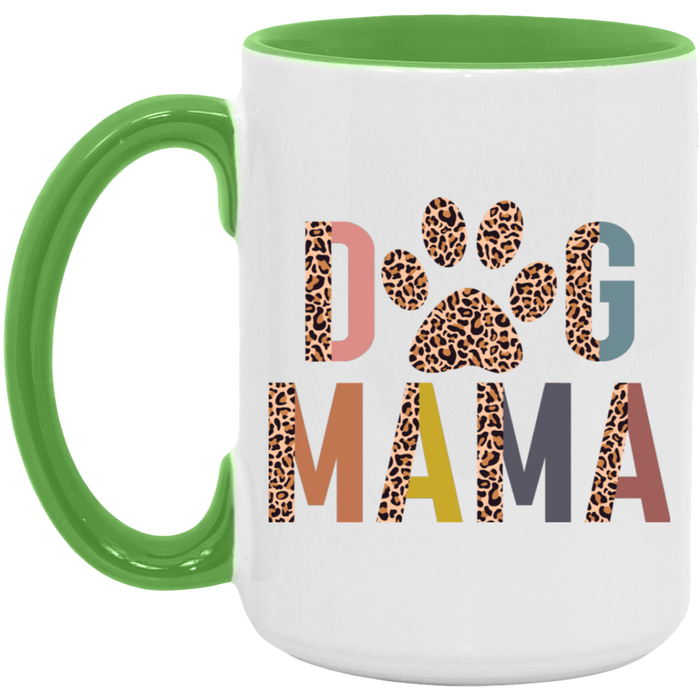 Half Leopard Dog Mama ceramic coffee mug, product photo 5