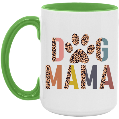 Half Leopard Dog Mama ceramic coffee mug, product photo 5