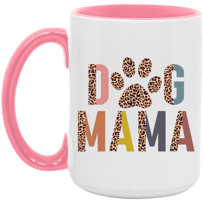 Half Leopard Dog Mama ceramic coffee mug, product photo 6