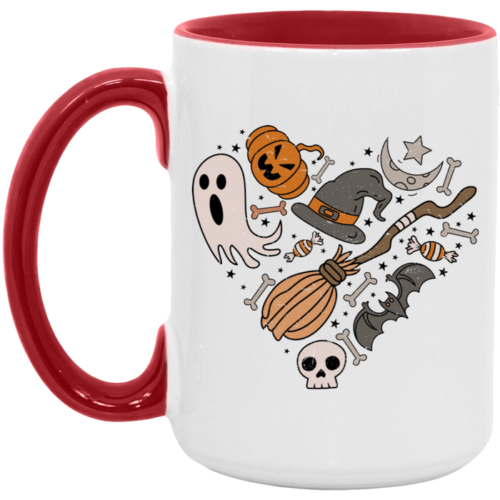 Halloween Heart ceramic coffee mug, product photo 2