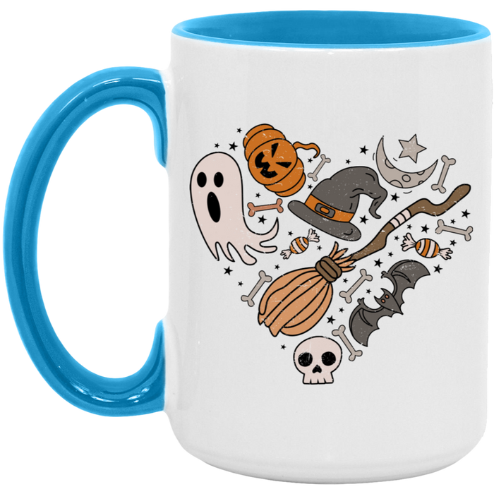 Halloween Heart ceramic coffee mug, product photo 3
