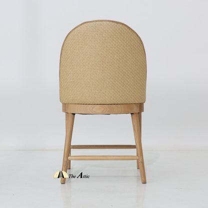 Hanoi Natural Oak & Rattan Dining Chair, Modern Oak Wood Chair, Dining Room Furniture Dubai - The Attic