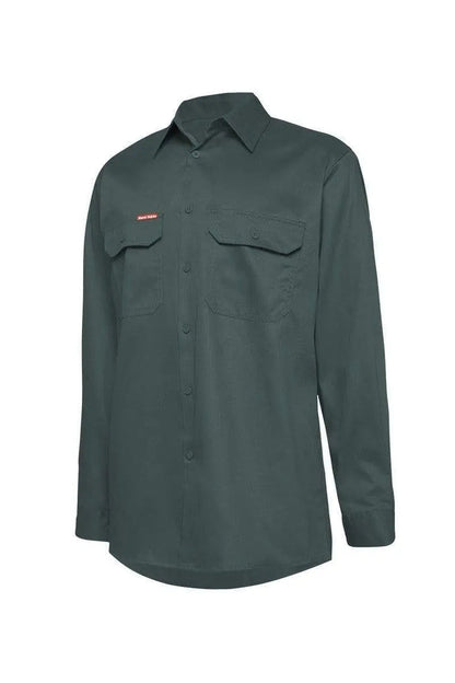 Hard Yakka Cotton Drill Long Sleeve Shirt Y07500 Work Wear Hard Yakka Green (GRN) XS