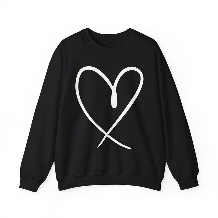 Heart Outline crewneck sweatshirt in Black