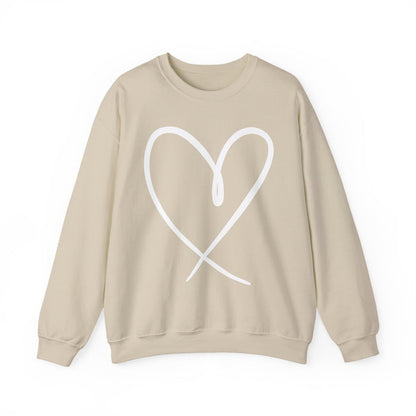 Heart Outline crewneck sweatshirt in Sand