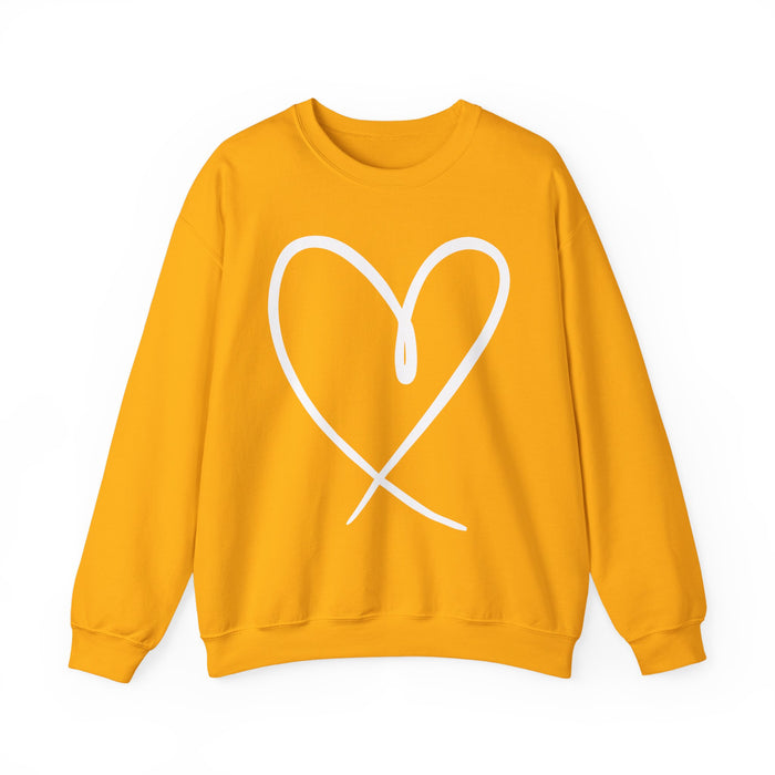 Heart Outline crewneck sweatshirt in Gold