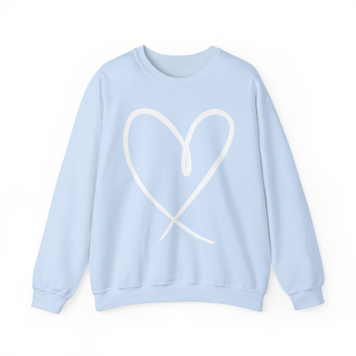 Heart Outline crewneck sweatshirt in Light Blue