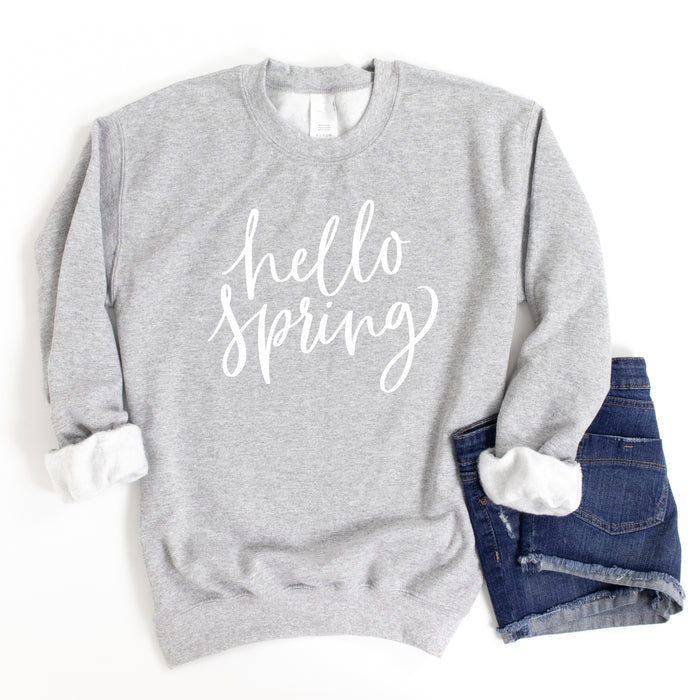 Hello Spring crewneck sweatshirt, product photo 2