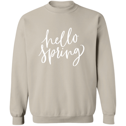 Hello Spring crewneck sweatshirt in Sand