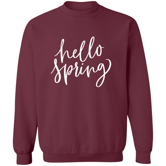 Hello Spring crewneck sweatshirt in Maroon