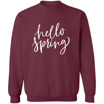 Hello Spring crewneck sweatshirt in Maroon