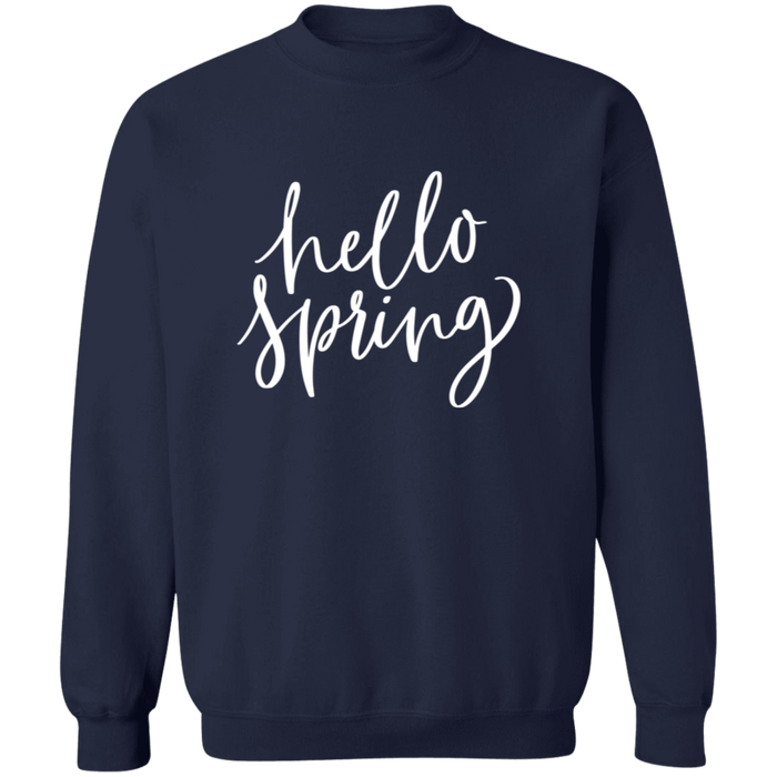 Hello Spring crewneck sweatshirt in Navy