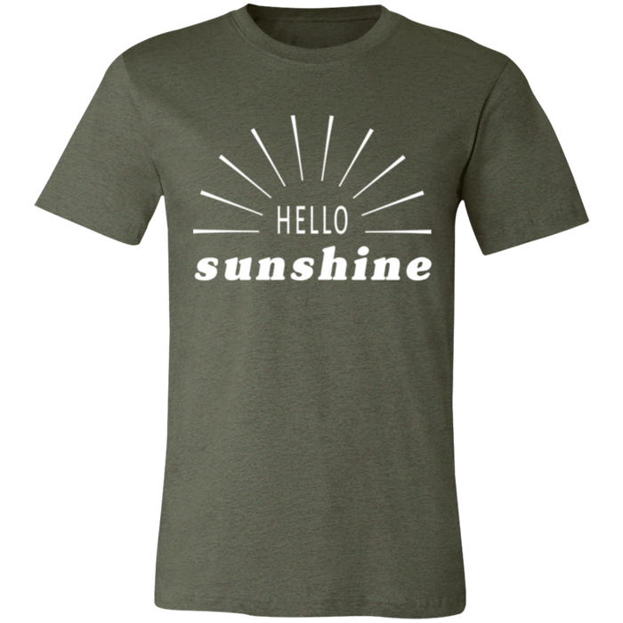 Hello Sunshine graphic t-shirt in Heather Military Green