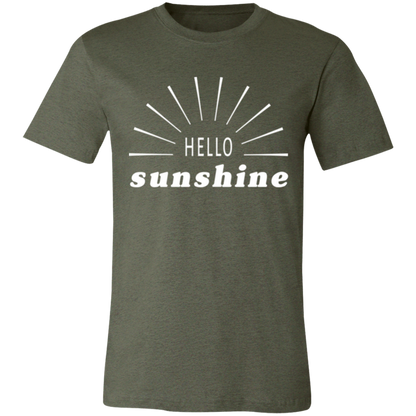 Hello Sunshine graphic t-shirt in Heather Military Green