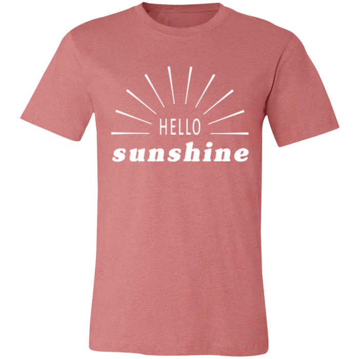 Hello Sunshine graphic t-shirt in Heather Mauve