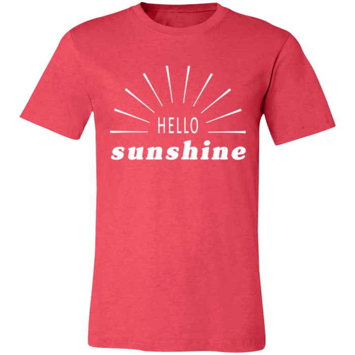 Hello Sunshine graphic t-shirt in Heather Red