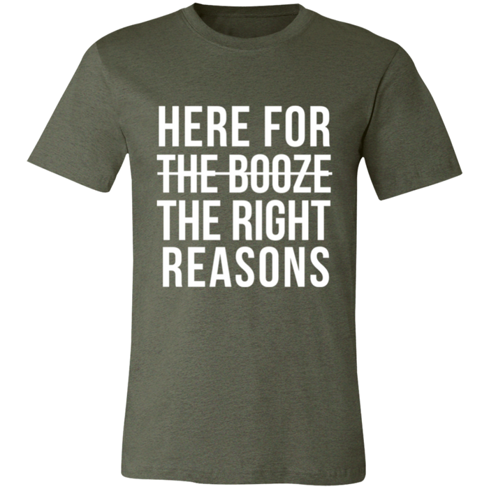 Here For The Right Reasons graphic t-shirt in Heather Military Green